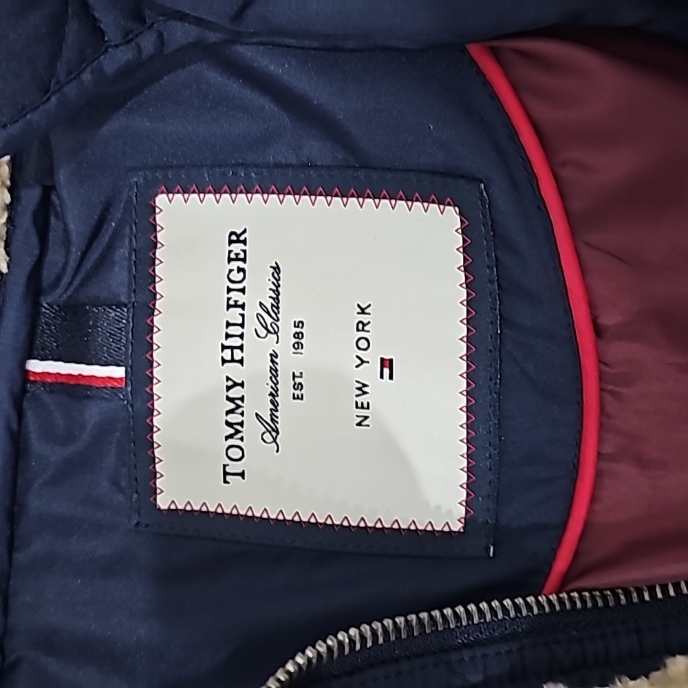 Tommy Hilfiger Diamond Puffer hoodie Jacket Coat Size XS navy blue - Picture 6 of 16